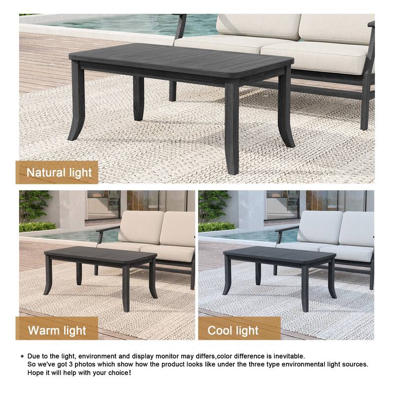 Patio Teak Wood Outdoor Rectangle Coffee Table