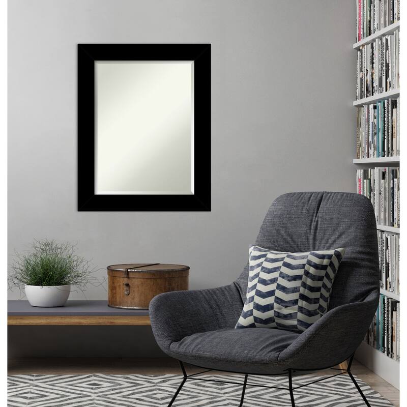 Basic Beveled Wood Framed Wall Mirror