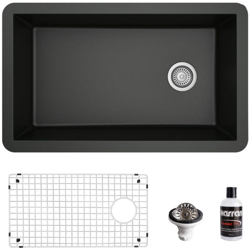 Karran USA QU-670-PK1 Quartz QU 31-3/4" Undermount Single Basin Quartz - Black
