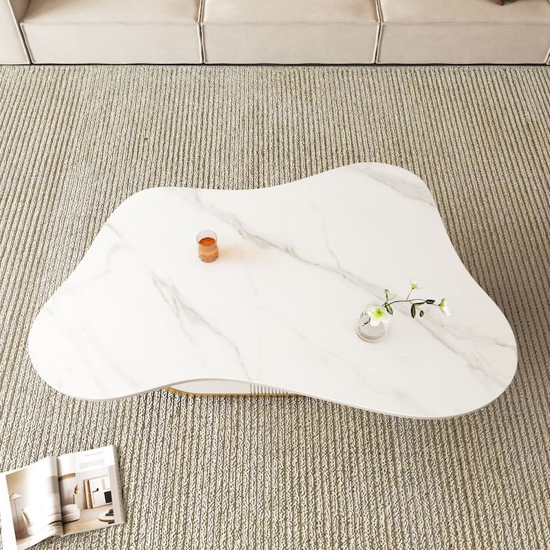 Modern Butterfly Coffee Table with Sintered Stone Top
