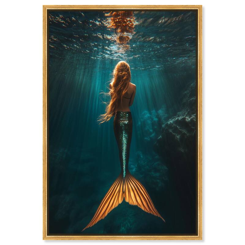 Mermaid Day Canvas by Art Remedy - Gold - 36" x 54"
