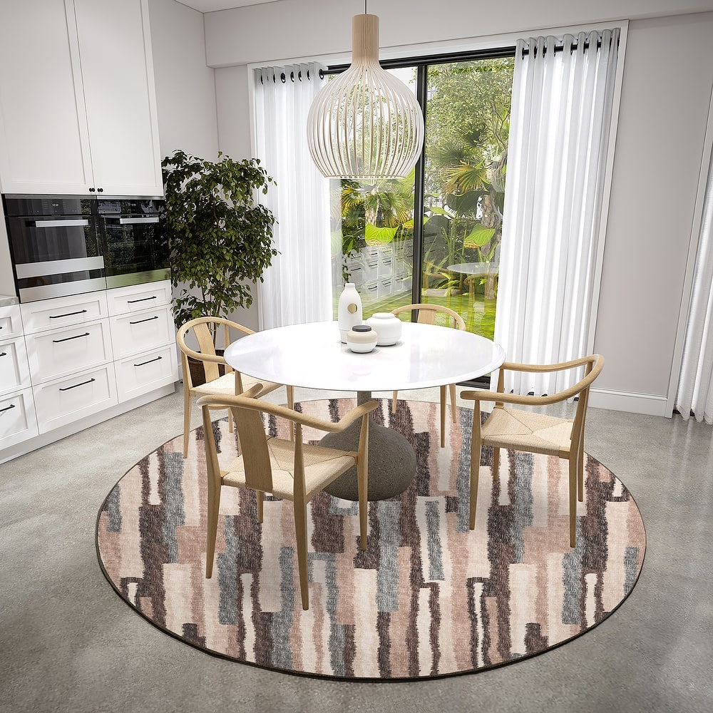 Indoor/ Outdoor Addison Bravado Abstract Striped Washable Area Rug