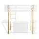 preview thumbnail 12 of 17, White Twin Size Solid Wood Loft Bed with Storage Cabinet & Desk