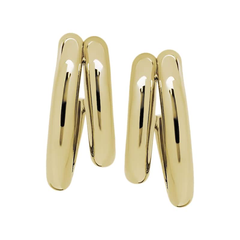 Victoria Townsend Gold Plated Double Tube Hoop Earring - Yellow