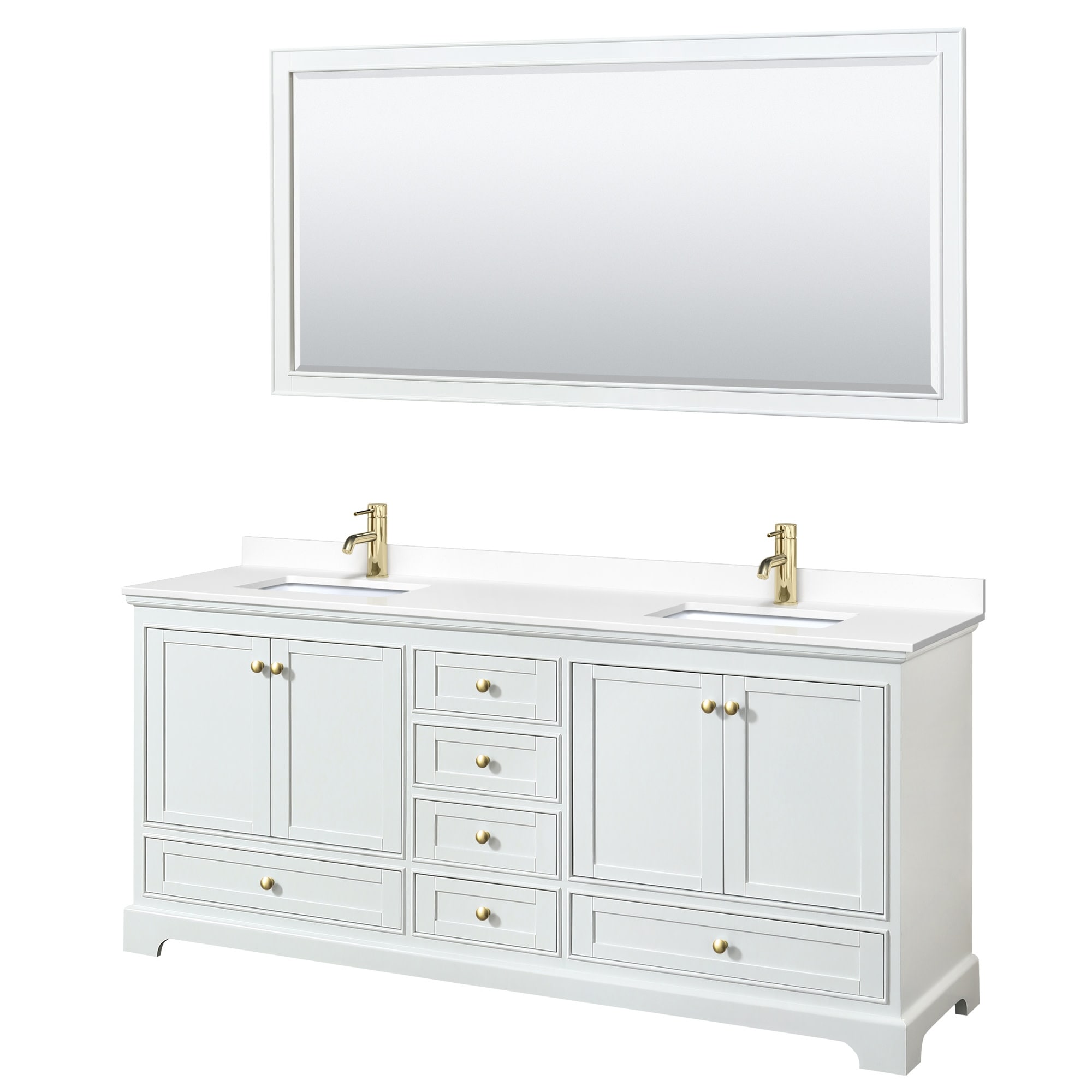 Wyndham Collection Deborah 80" Free Standing Double Basin Vanity Set