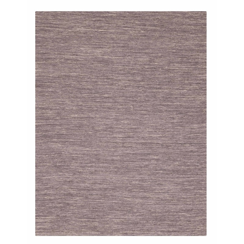 ECARPETGALLERY Flat-Weave Nevada Dark Grey Wool Kilim - 7'8 x 10'3