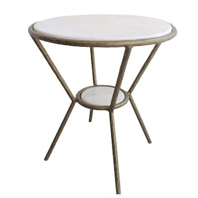Uttermost 22879 23" Wide Iron and Marble End Table