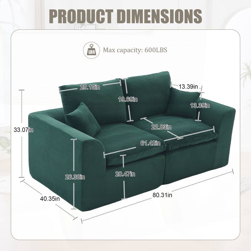 Modular Sectional Sofa Cloud Couch,Comfy Cloud Modern Sofa