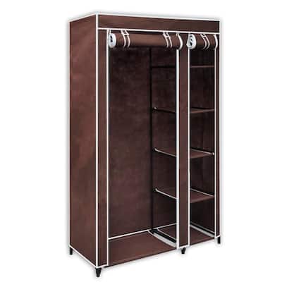 vidaXL Fabric Wardrobe Brown - 43" x 18" x 69"
