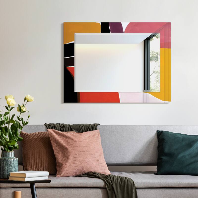 Abstract Rectangular Beveled Wall Mirror, Leaner,Large Mirror, Bathroom Mirror,Cheval Mirror,Ready to Hang