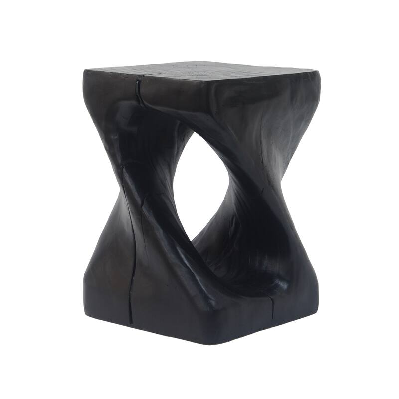 11.75" Modern Twist Shape Side Table with Good Weather and Water Resistance for Living Room or Bedroom