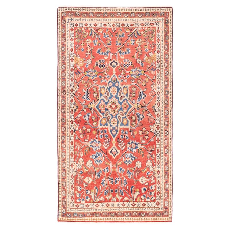 ECARPETGALLERY Hand-knotted Andelz Light Red Wool Rug - 3'8 x 7'1