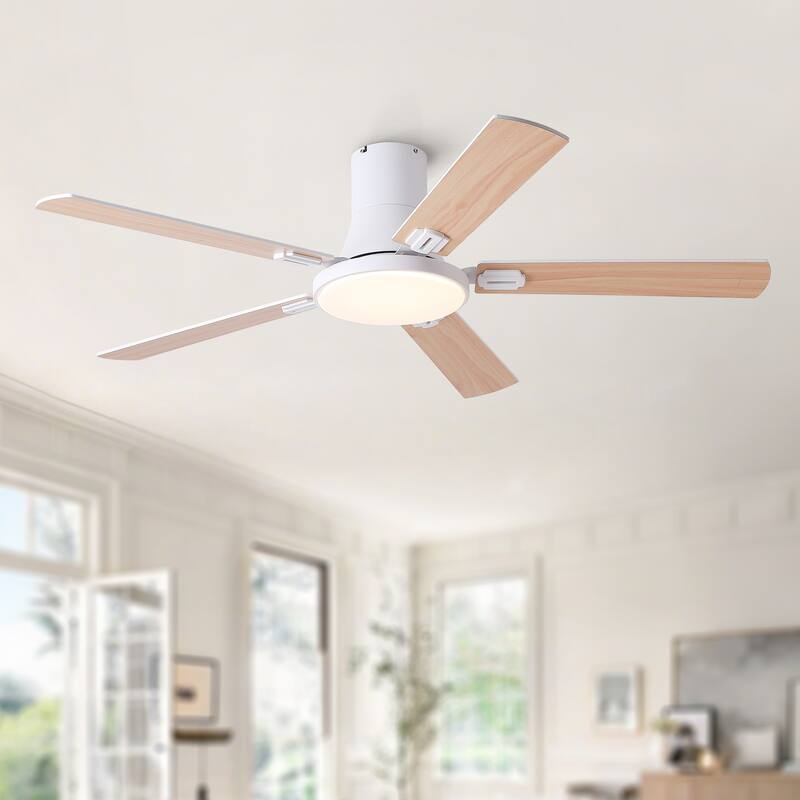 52 inch Mordern White Ceiling Fan with Light and Remote control