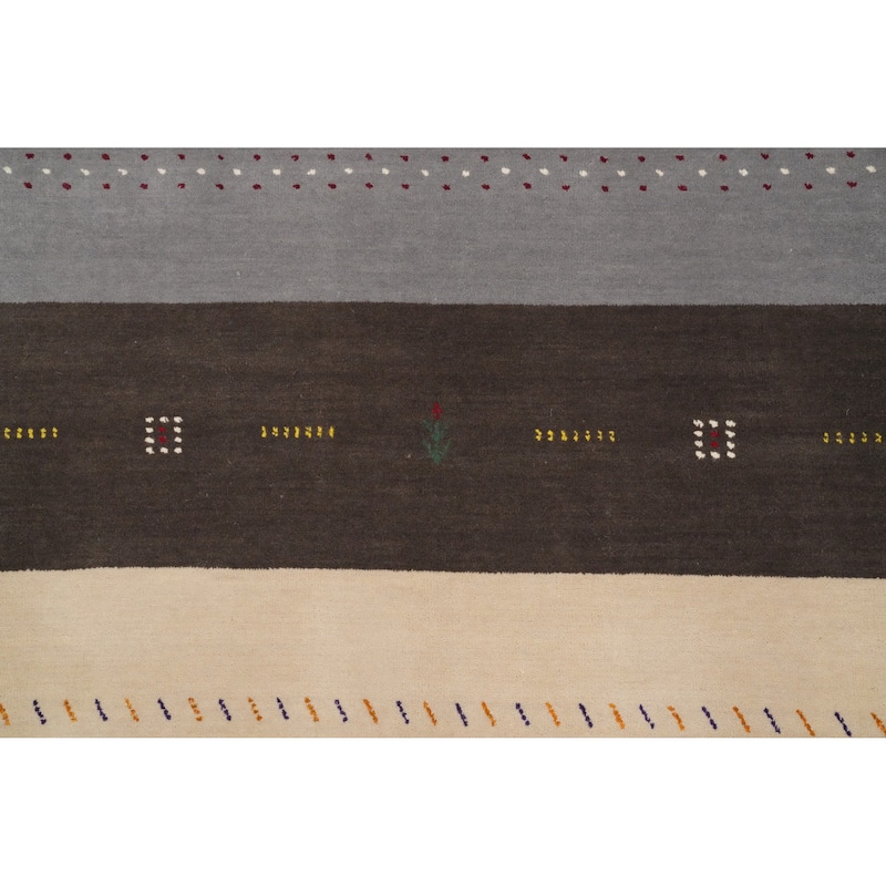 Hand Knotted Oriental 100% Wool Carpet Tribal Animal Pictorial Multi-Colored Gabbeh Area Rug - 5' 10'' X 4' 1''