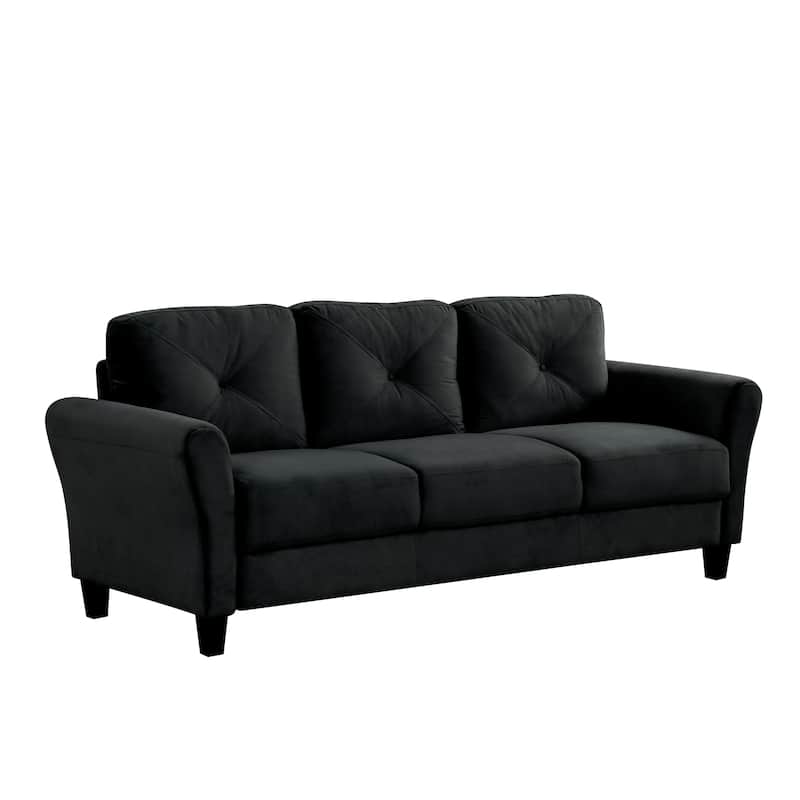 Velvet 3-Seater Sectional Sofa with Memory Foam Cushions