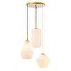 preview thumbnail 14 of 20, Gerald Glass 3-light Pendant 17.3/12.6 - Brass/Frosted