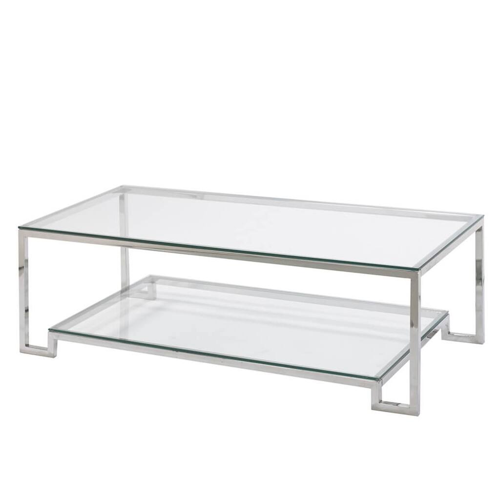 Large Demster Metal and Glass Rectangle Coffee Table