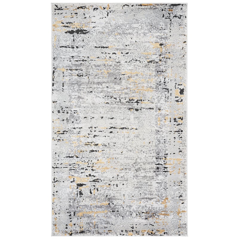 SAFAVIEH Amelia Afaf Abstract Distressed Rug - 3' x 5' - Grey/Gold