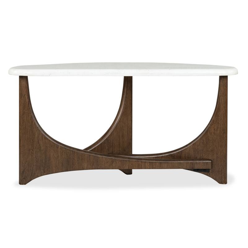Magnussen Home Arwen Turkish Coffee Demilune Sofa Table - 54''W x 17''D x 28''H