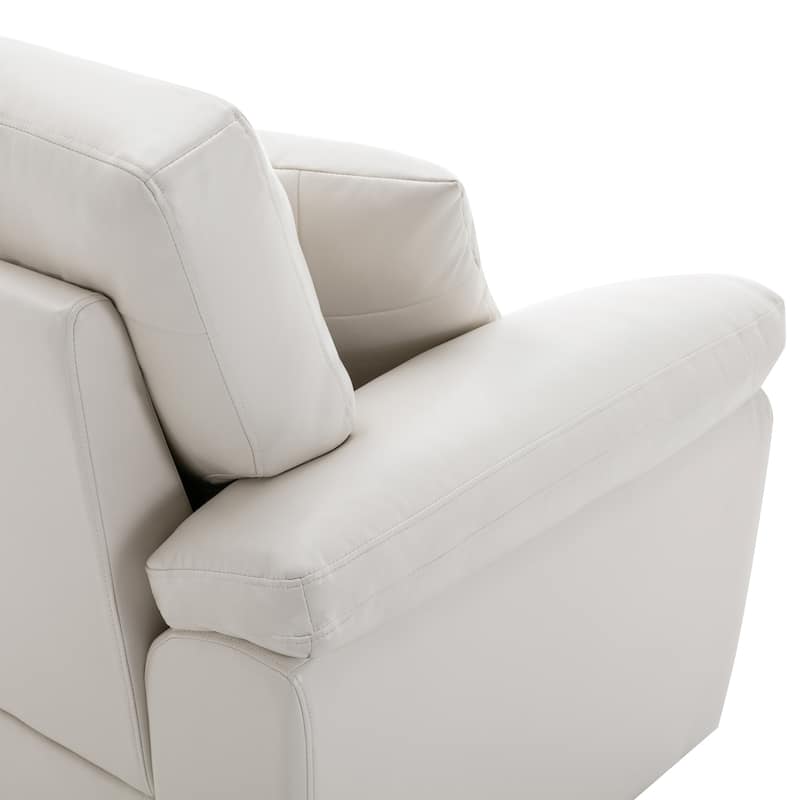 Morden Fort Upholstered Living Room Set, 2 Pieces, Faux Leather Loveseat and Sofa