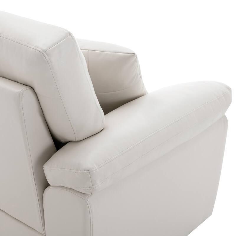 Morden Fort Upholstered Living Room Set, 2 Pieces, Faux Leather Chair, Sofa