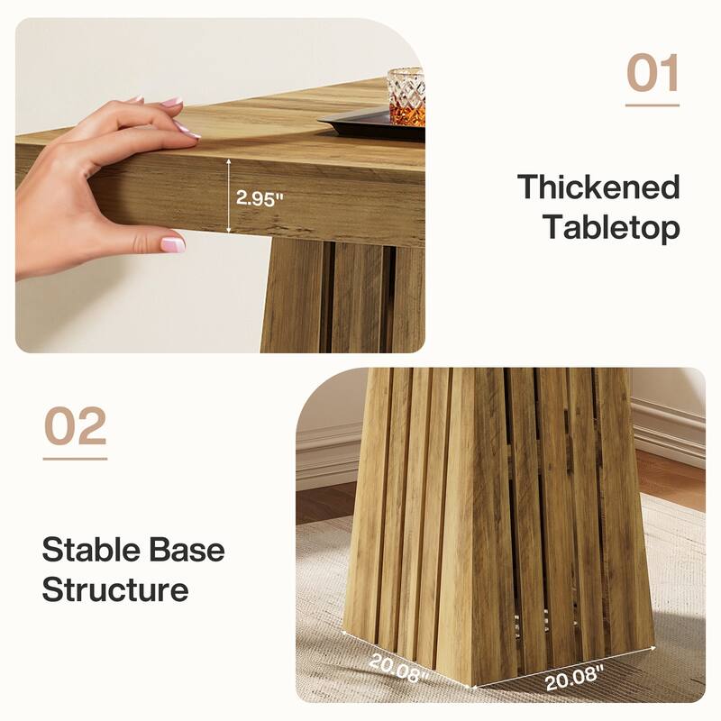 37.8 Inches Square Bar Table, Bar Height Pub Table for Kitchen, Living Room - 31.5" L x 31.5" W x 37.8" H