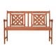 preview thumbnail 4 of 11, Malibu Outdoor Patio Plaid Eucalyptus Hardwood Bench