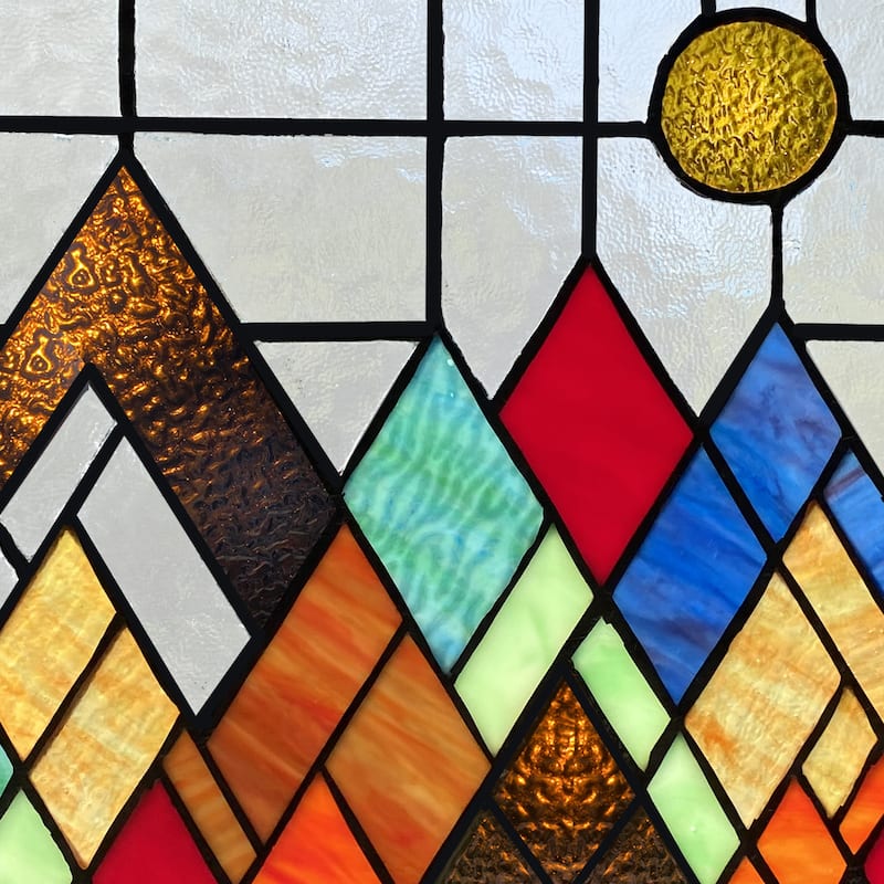 River of Goods River of Goods Beyond the Mountain Tops Stained Glass Window Panel - 10" x 0.25" x 10"