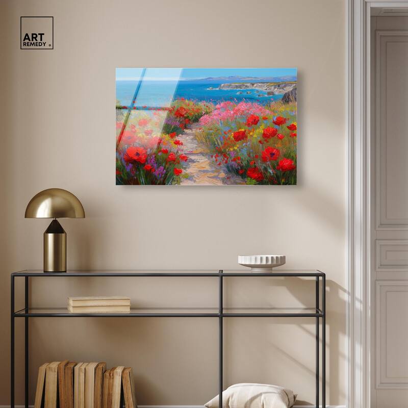 Ocean View Bloom I Acrylic by Art Remedy, Ready to Hang