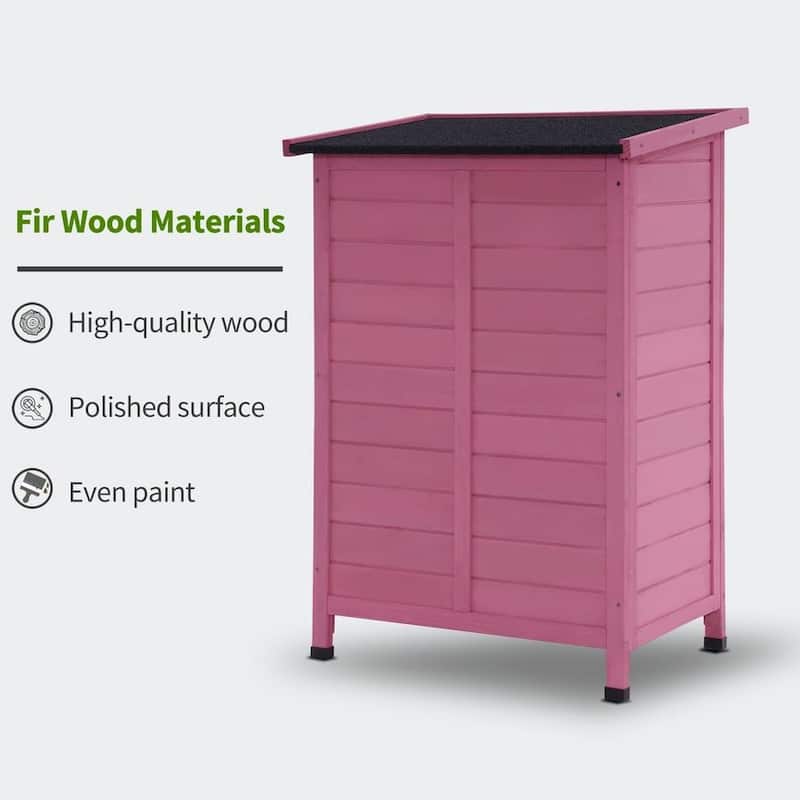 MCombo Small Outdoor Storage Cabinet Shed with Double Doors (24.6" x 18.3" x 38.2"), Wooden 0985