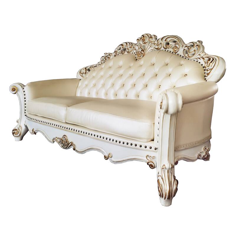 Casada Champagne and Antique Pearl Sofa with 5-Pillow
