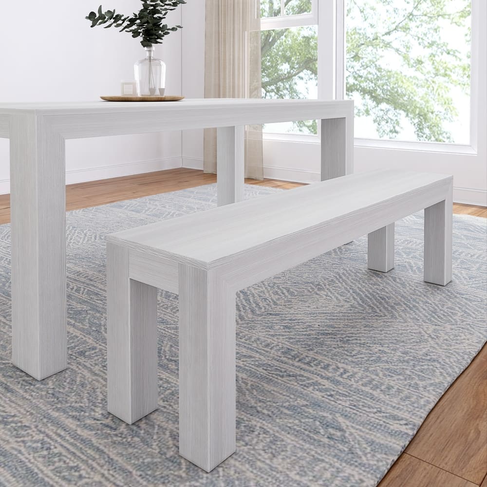 Plank and Beam Solid Wood Modern Dining Bench - 61"