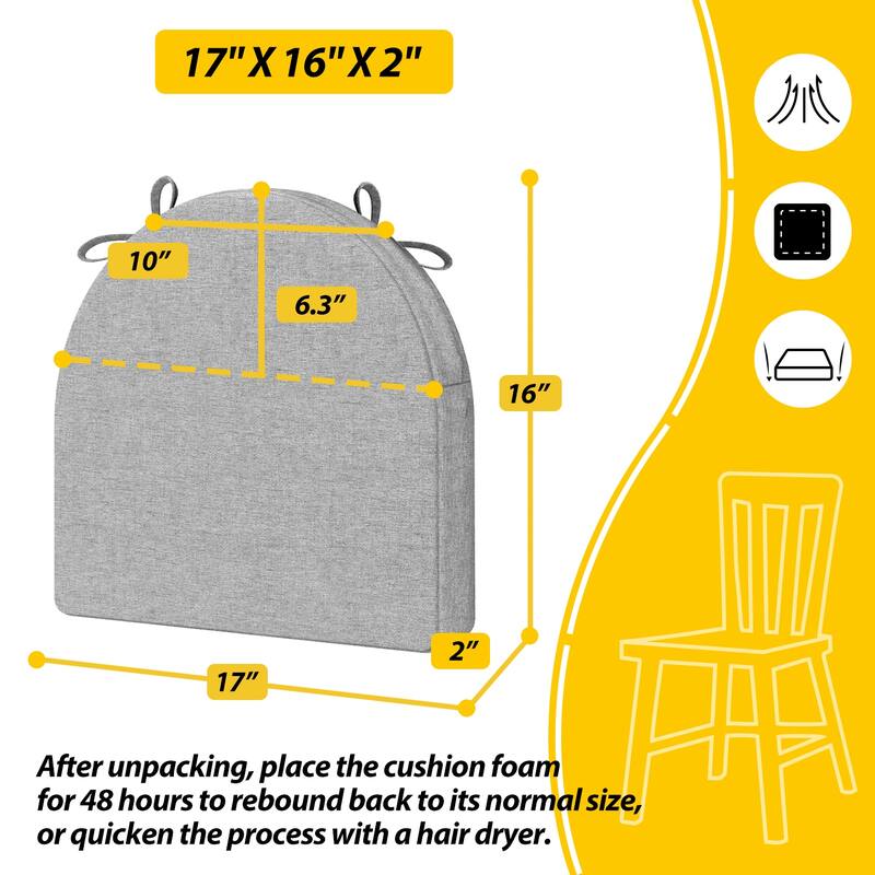 AAAAAcessories 17 in. X 16 in.Indoor Strap Non-slip Chair Cushion for Multi-scenario Setups (2 Pack) - N/A