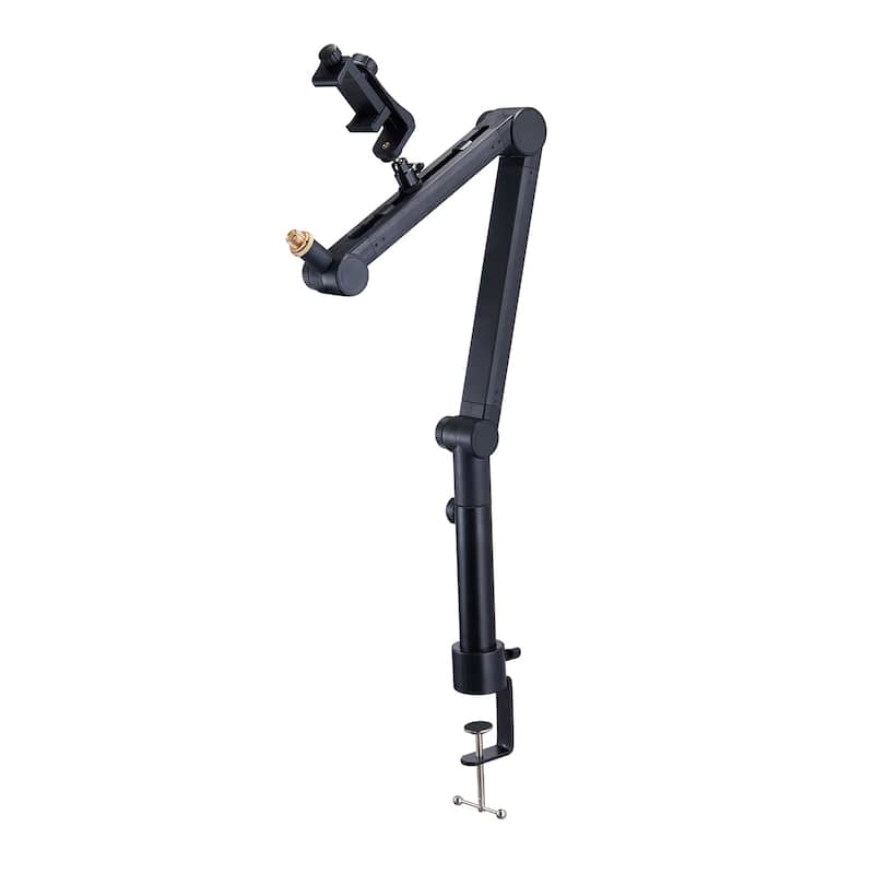 Desk-Mounted Microphone Arm with Blue Yeti, Hyperx Quadcast, and More - With headphone bracket