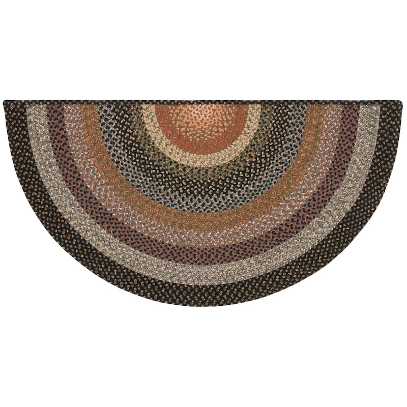 SAFAVIEH Handmade Braided Jo Machine Washable Country Casual Rug - 2'6" x 4' Half-Moon - Multi - Novelty