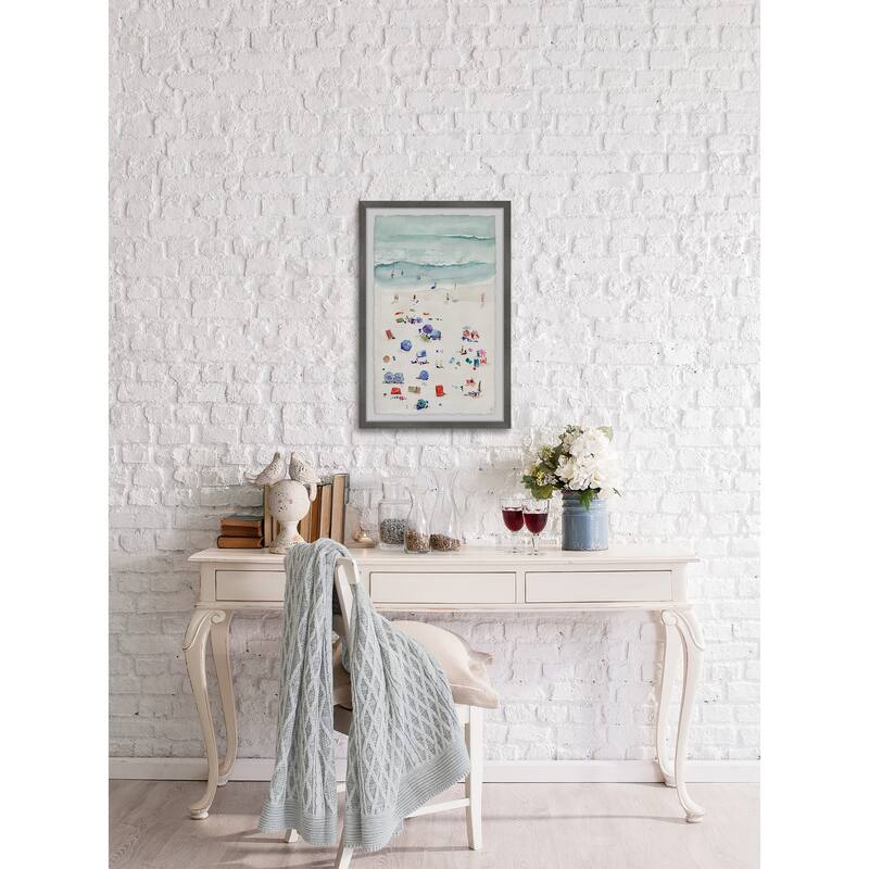 Beach Time Framed Print - 20x30 Inch Coastal Wall Art - Quality Giclee Print Ready to Hang