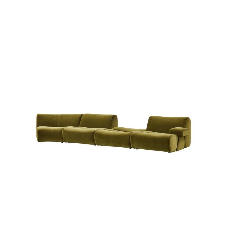Ernest Premium Satin Velvet Modular 4pc Sectional Sofa