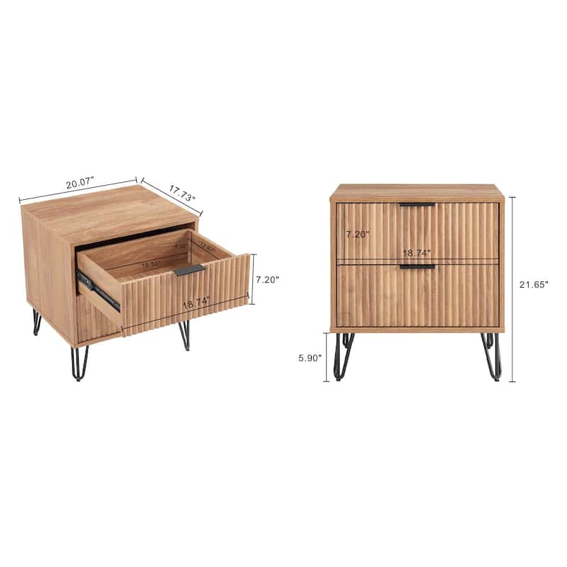 Manhattan Comfort 3-Piece Dumbo Modern 5-Drawer Tall Dresser Nightstand Combo Set