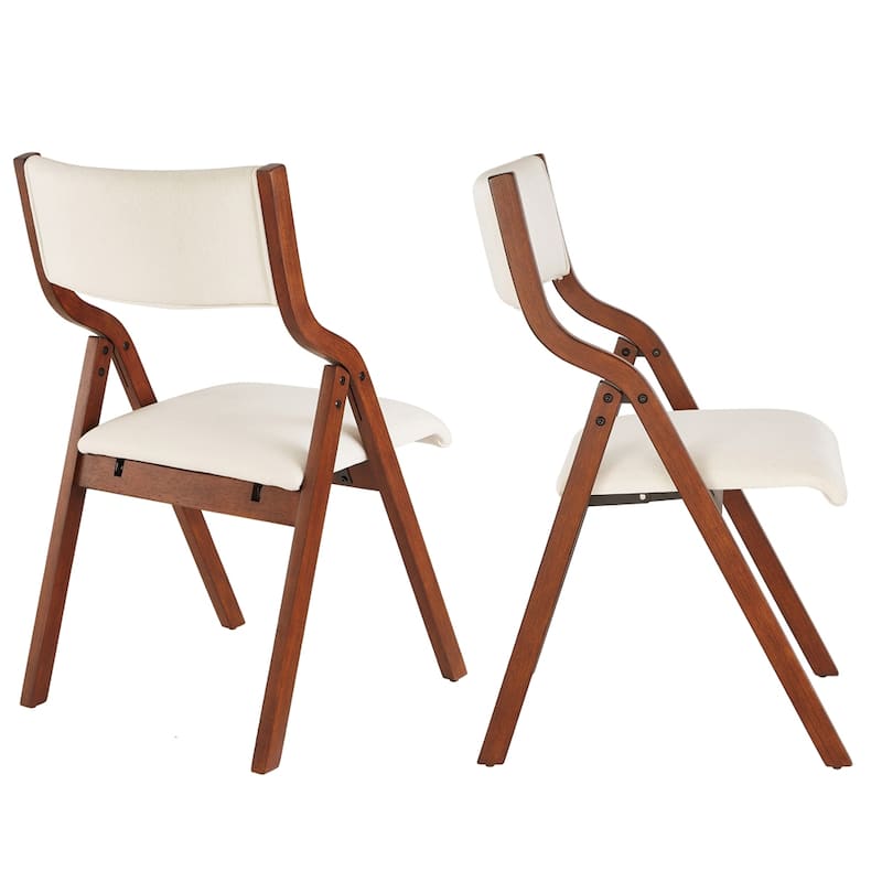 Upholstered Folding Dining Chair, Space Saving, Easy to Carry