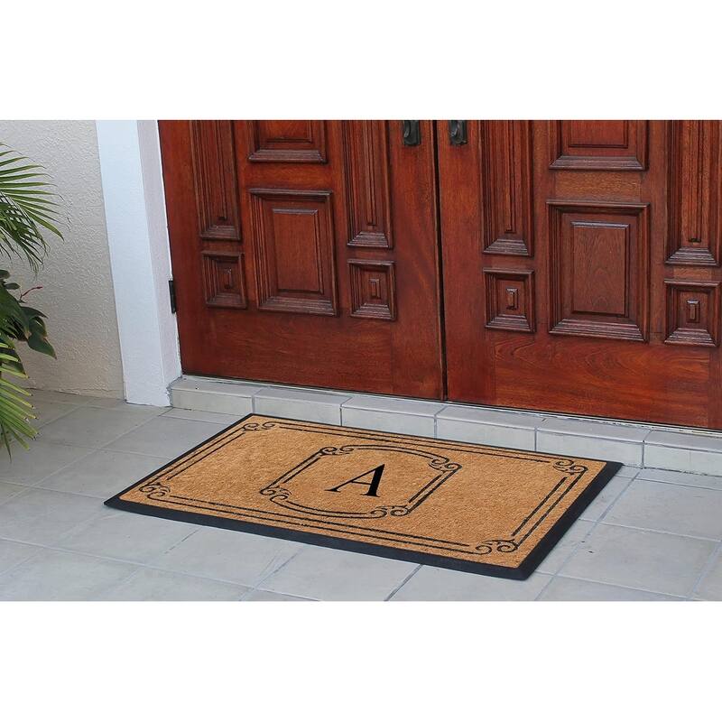 A1HC Natural Coir Monogrammed Door Mat For Front Door, 30"x48"
