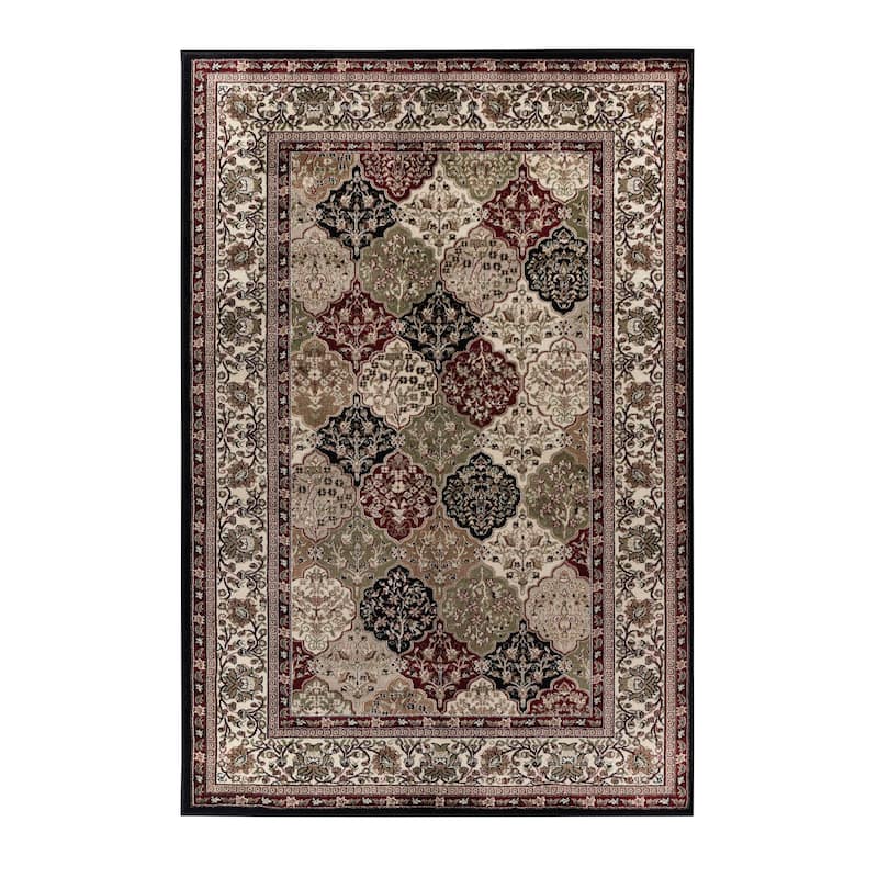 Hollywood Collection Black/Multi Area Rug - 6'9'' X 9'6''