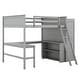 preview thumbnail 26 of 34, Twin/Full Size Loft Bed with Desk(U-Shaped) & Storage Shelves & Wardrobe for Kids/Teen/Adults, Wood Bedframe w/Safety Guardrails