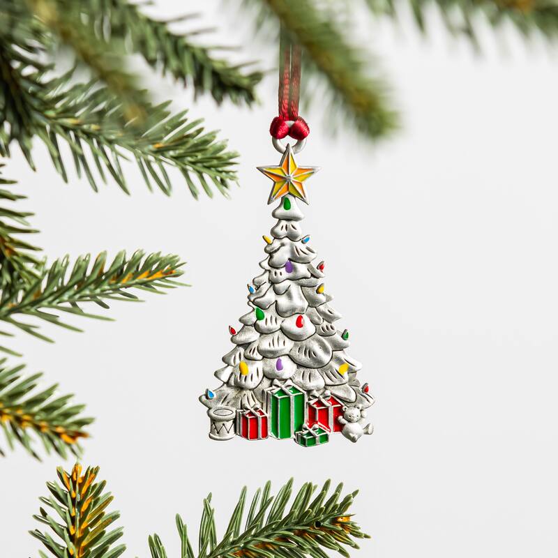Solid Pewter Christmas Tree Ornament - Christmas Tree