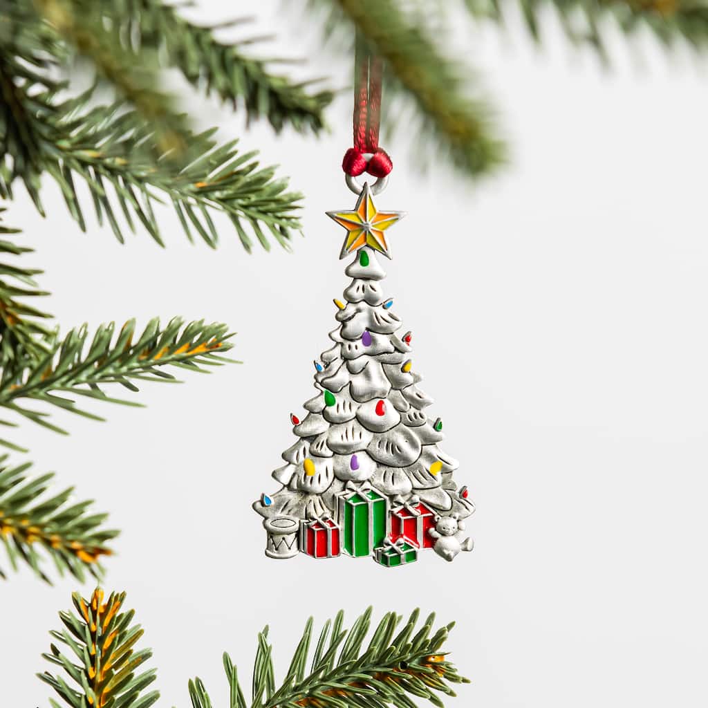 Solid Pewter Christmas Tree Ornament - Christmas Tree