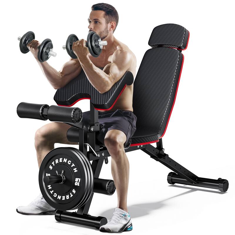 Weight Bench Workout Bench for Home Gym with Extended Headrest