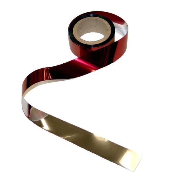 slide 1 of 1, Bird-B-Gone MMFT-050 Iridescent Red Foil Bird Deterrent Flash Tape, 1" x 50'