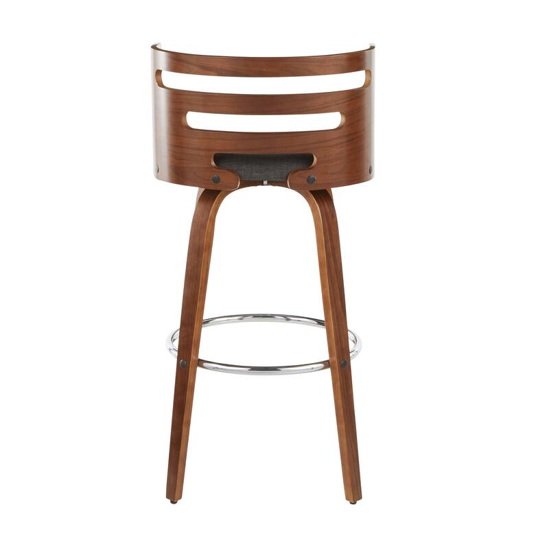 Carson Carrington Cranagh 30" Fixed-Height Bar Stool with Bent Wood Legs & Round Footrest (Set of 2)