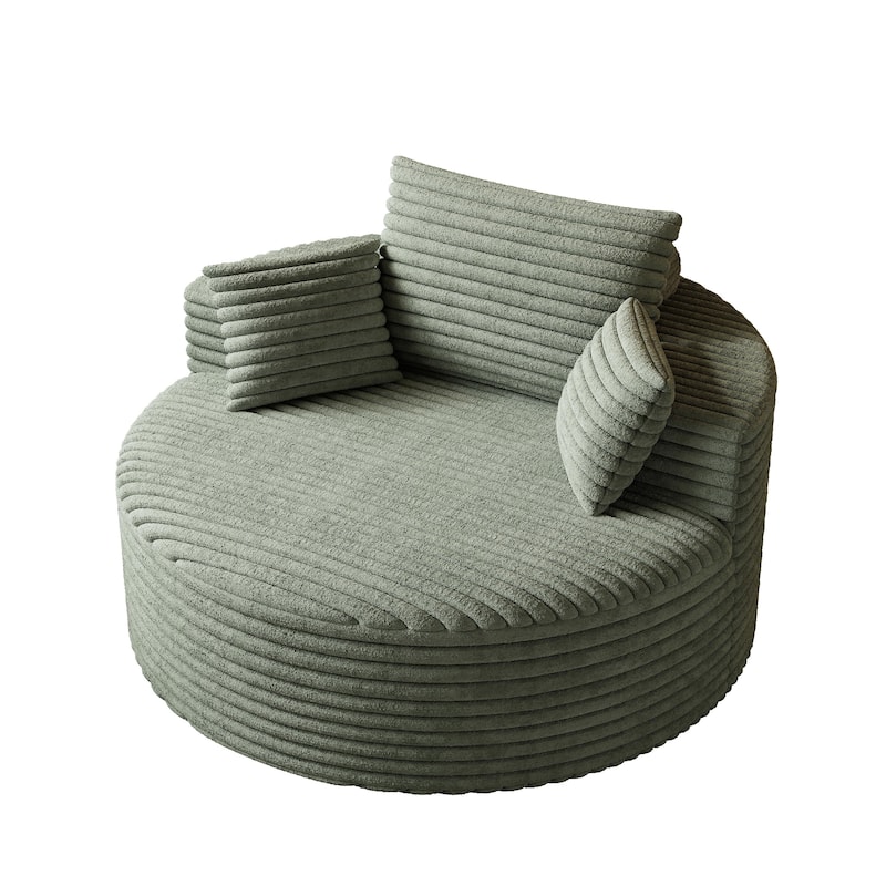 50"L Corduroy Sponge Single Sofa,No Assembly Required,Fluffy Modern Sleeper Chair (Not A Swivel Chair)