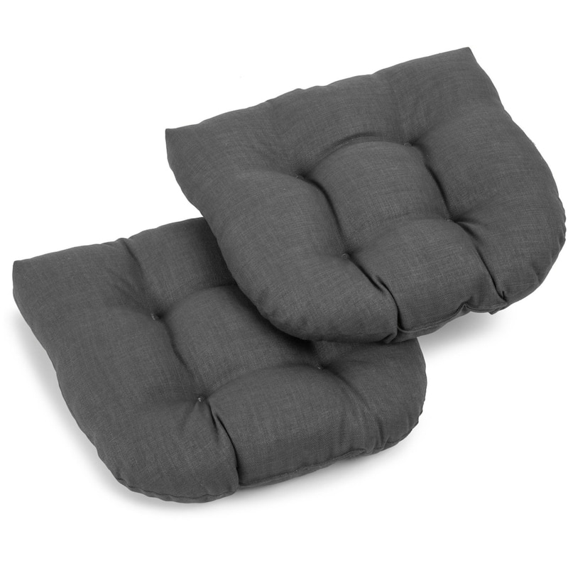 Blazing Needles 19-inch All-weather Patio Chair Cushions (Set of 2) - Cool Grey