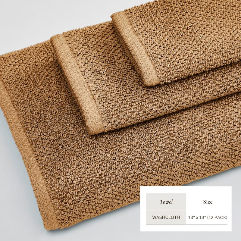 100% Cotton Acacia Collection Ultra Absorbant Popcorn Bath Towels